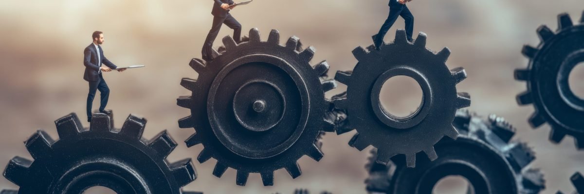 Business Agility in Motion: Gears Representing Dynamic Operations